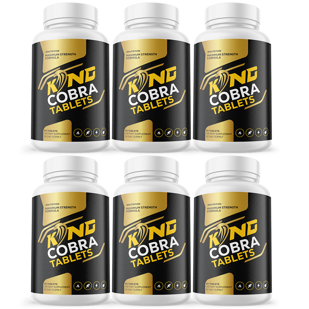 King Cobra Tablets - Support Men's Vitality and Daily Energy - 6 Bottles